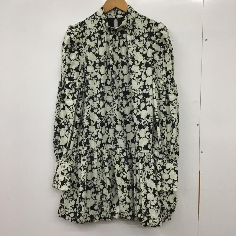 リエンダ rienda ワンピース ひざ丈スカート M 総柄 黒 / ブラック / black レディース USED 古着 中古 10160646