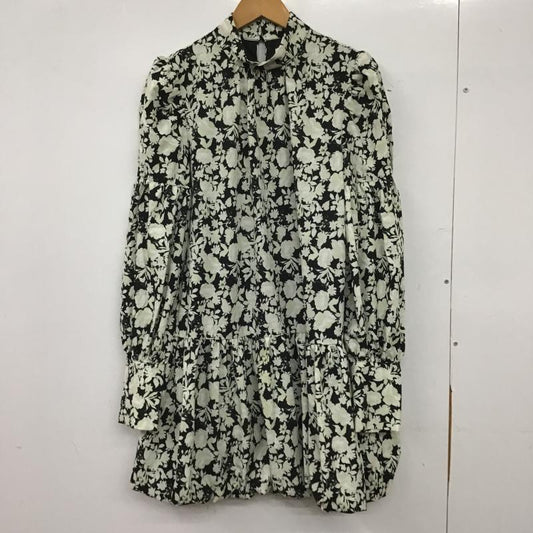 リエンダ rienda ワンピース ひざ丈スカート M 総柄 黒 / ブラック / black レディース USED 古着 中古 10160646