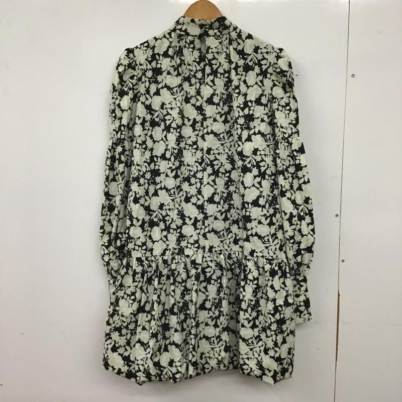 リエンダ rienda ワンピース ひざ丈スカート M 総柄 黒 / ブラック / black レディース USED 古着 中古 10160646