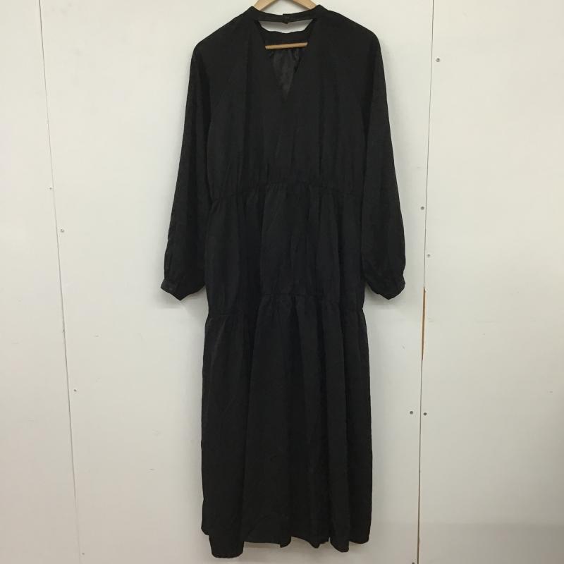 マウジー MOUSSY ワンピース ロングスカート 2 無地 黒 / ブラック / black レディース USED 古着 中古 10160649