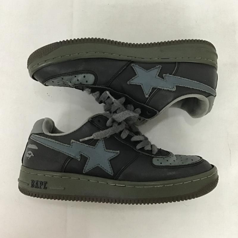 アベイシングエイプ A BATHING APE スニーカー スニーカー BAPE STA 24cm 24.0cm ロゴ、文字 黒 / ブラック / black X 灰 / グレー / gray レディース USED 古着 中古 10160655