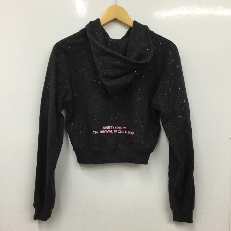 ナインティナインティ 9090 パーカー 長袖 S ロゴ、文字 黒 / ブラック / black レディース USED 古着 中古 10160661