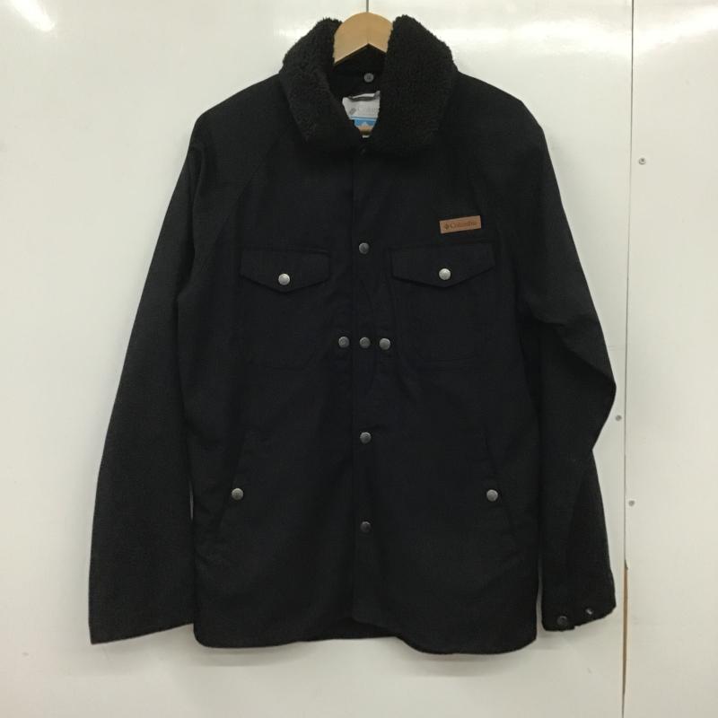 コロンビア Columbia ジャケット、上着 ジャンパー、ブルゾン ジップアップジャケット アウター フロントボタン M ロゴ、文字 黒 / ブラック / black メンズ USED 古着 中古 10160663
