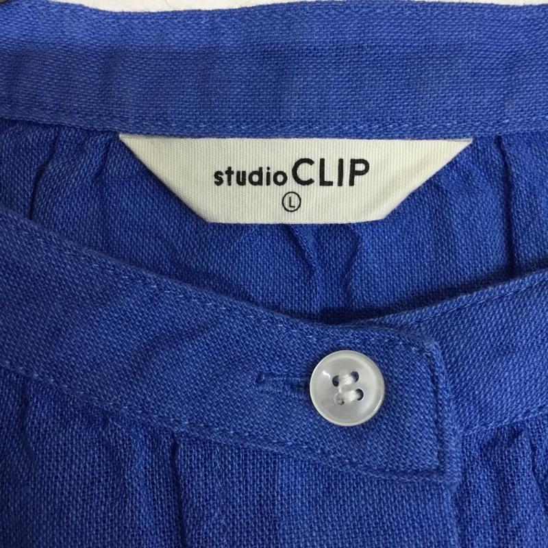 スタディオクリップ studio CLIP シャツ、ブラウス 半袖 L 無地 青 / ブルー / blue レディース USED 古着 中古 10160668