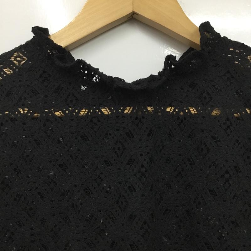 ローリーズファーム LOWRYS FARM シャツ、ブラウス 長袖 レースブラウス タグ付 FREE 無地 黒 / ブラック / black レディース USED 古着 中古 10160672