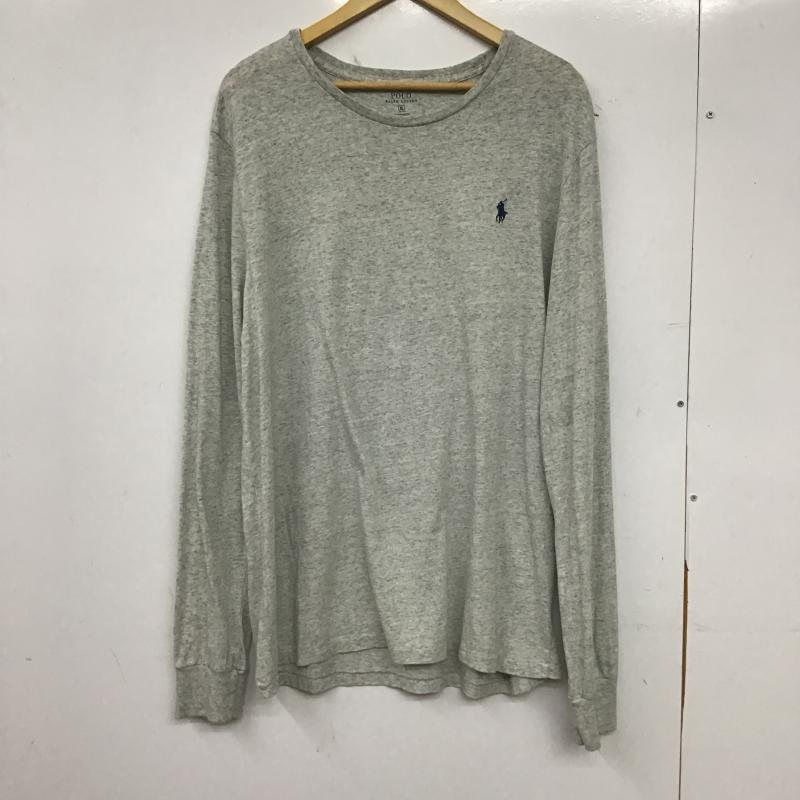 ポロラルフローレン POLO RALPH LAUREN カットソー 長袖 長袖カットソー 刺繍カットソー クルーネック XL ロゴ、文字 灰 / グレー / gray メンズ USED 古着 中古 10160686