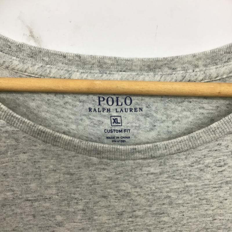 ポロラルフローレン POLO RALPH LAUREN カットソー 長袖 長袖カットソー 刺繍カットソー クルーネック XL ロゴ、文字 灰 / グレー / gray メンズ USED 古着 中古 10160686