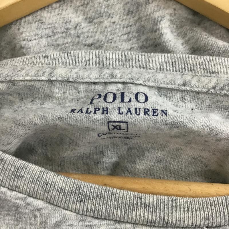 ポロラルフローレン POLO RALPH LAUREN カットソー 長袖 長袖カットソー 刺繍カットソー クルーネック XL ロゴ、文字 灰 / グレー / gray メンズ USED 古着 中古 10160686