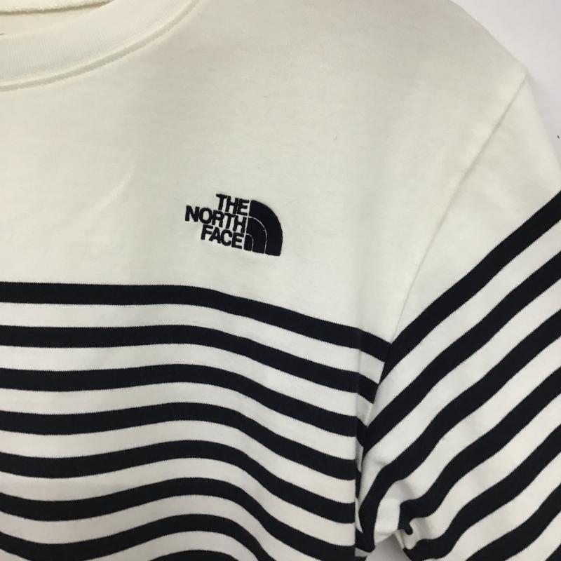 ザノースフェイス THE NORTH FACE Tシャツ 半袖 nt31950 半袖カットソー L ロゴ、文字 白 / ホワイト / white X 紺 / ネイビー / navy メンズ USED 古着 中古 10160688