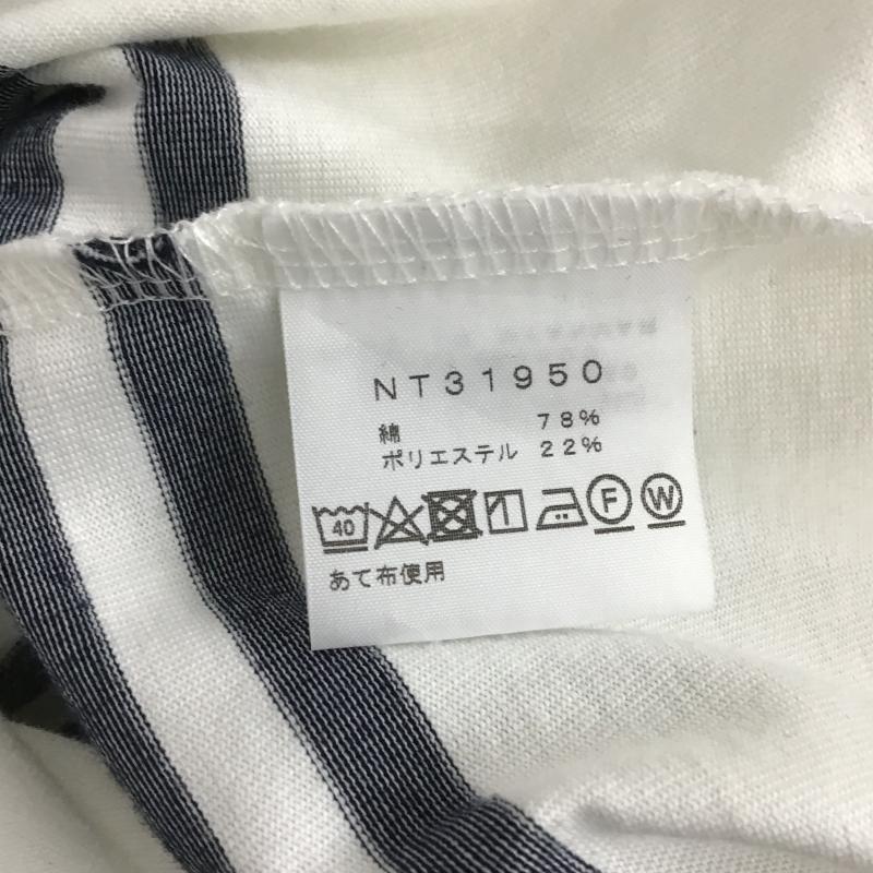 ザノースフェイス THE NORTH FACE Tシャツ 半袖 nt31950 半袖カットソー L ロゴ、文字 白 / ホワイト / white X 紺 / ネイビー / navy メンズ USED 古着 中古 10160688