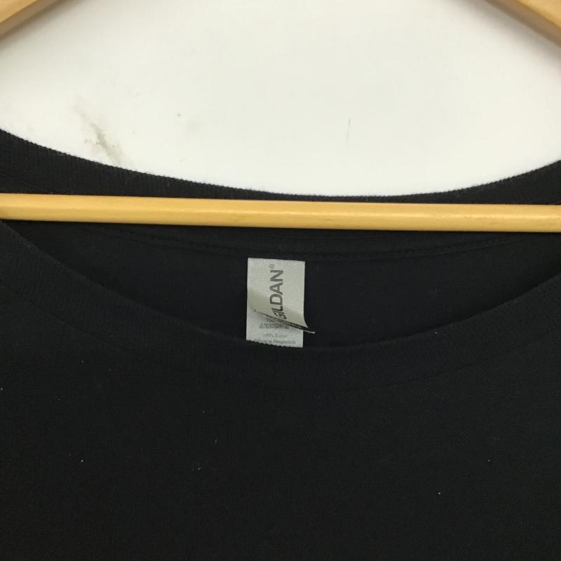 ギルダン GILDAN Tシャツ 半袖 半袖カットソー プリントTシャツ クルーネックカットソー L プリント 黒 / ブラック / black メンズ USED 古着 中古 10160690