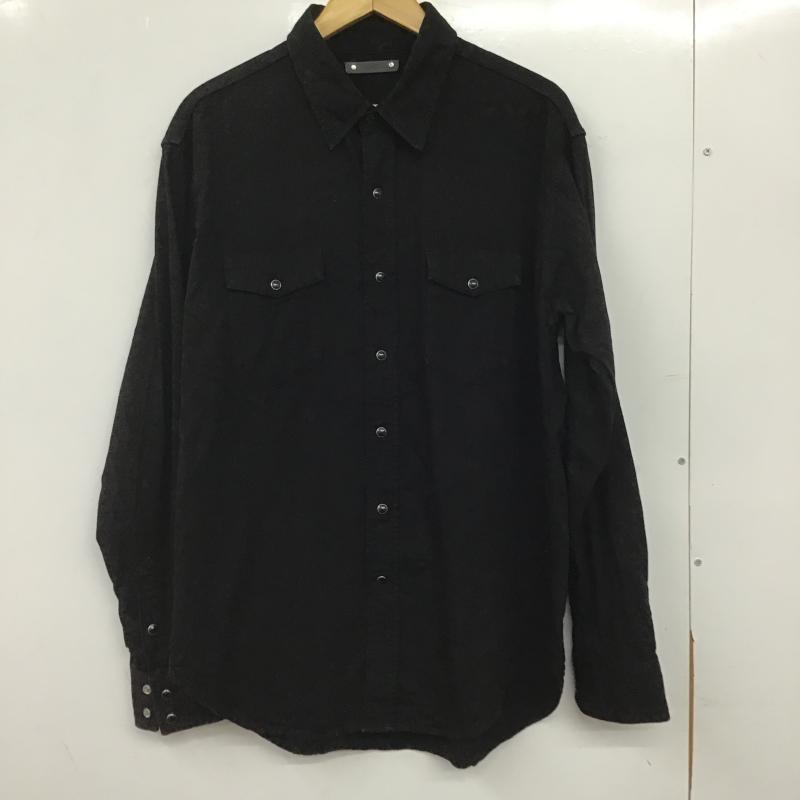 マインデニム MINEDENIM シャツ、ブラウス 長袖 長袖シャツ 無地シャツ カラーシャツ 2 無地 黒 / ブラック / black メンズ USED 古着 中古 10160691