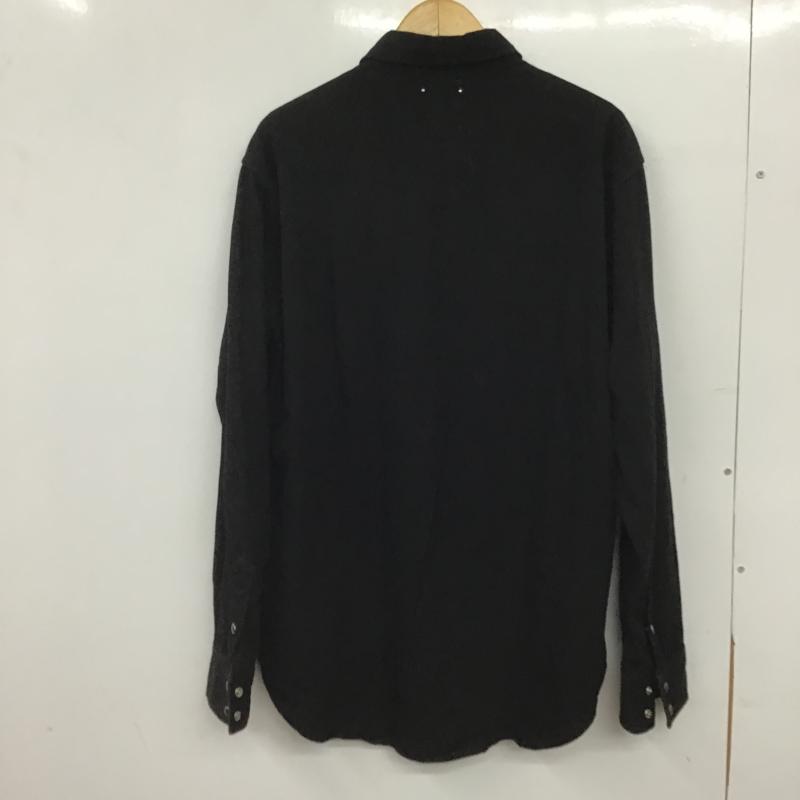 マインデニム MINEDENIM シャツ、ブラウス 長袖 長袖シャツ 無地シャツ カラーシャツ 2 無地 黒 / ブラック / black メンズ USED 古着 中古 10160691