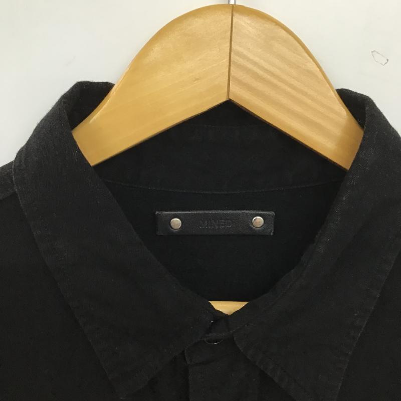 マインデニム MINEDENIM シャツ、ブラウス 長袖 長袖シャツ 無地シャツ カラーシャツ 2 無地 黒 / ブラック / black メンズ USED 古着 中古 10160691