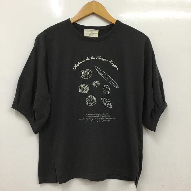 サマンサモスモス Samansa Mos2 Tシャツ 半袖 FREE プリント チャコールグレー / チャコールグレー / レディース USED 古着 中古 10160694