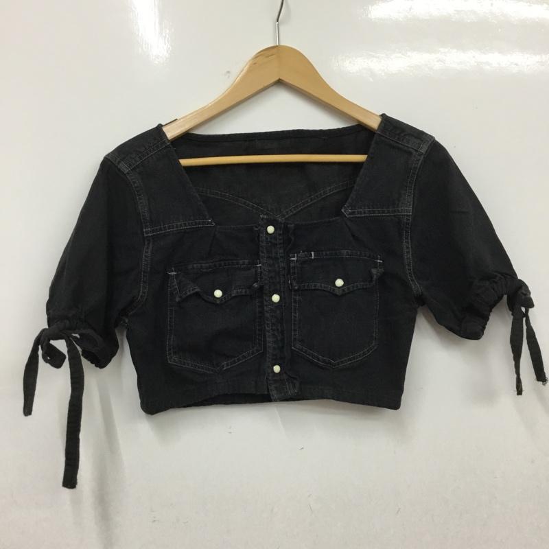 古着 USED カットソー 半袖 無地 黒 / ブラック / black レディース USED 古着 中古 10160695