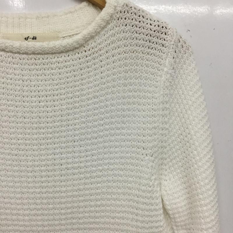 エフデ ef-de ニット、セーター 長袖 9 無地 白 / ホワイト / white レディース USED 古着 中古 10160700