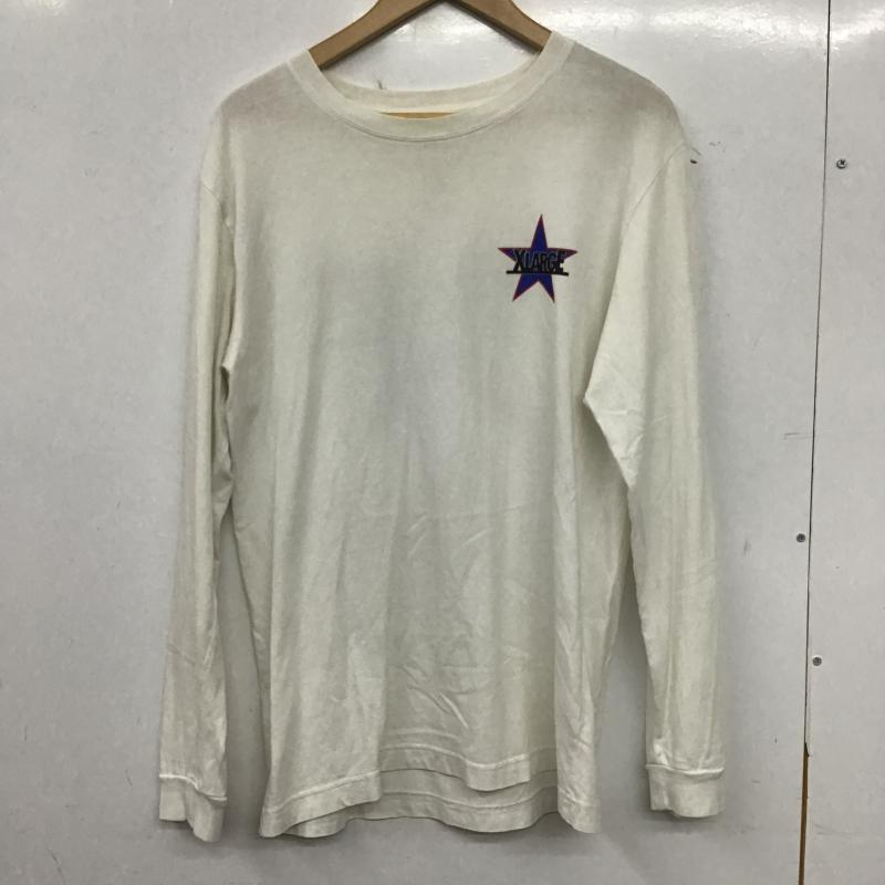 エクストララージ XLARGE Tシャツ 長袖 長袖カットソー プリントカットソー クルーネック M ロゴ、文字 X プリント 白 / ホワイト / white メンズ USED 古着 中古 10160708