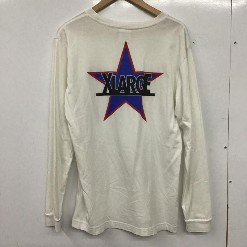 エクストララージ XLARGE Tシャツ 長袖 長袖カットソー プリントカットソー クルーネック M ロゴ、文字 X プリント 白 / ホワイト / white メンズ USED 古着 中古 10160708