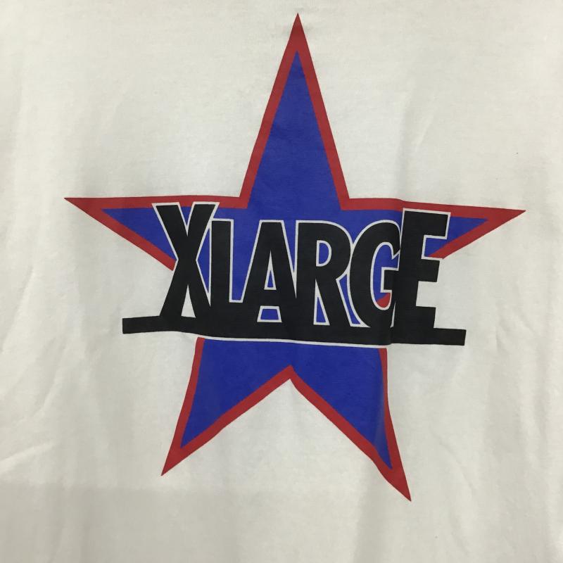エクストララージ XLARGE Tシャツ 長袖 長袖カットソー プリントカットソー クルーネック M ロゴ、文字 X プリント 白 / ホワイト / white メンズ USED 古着 中古 10160708