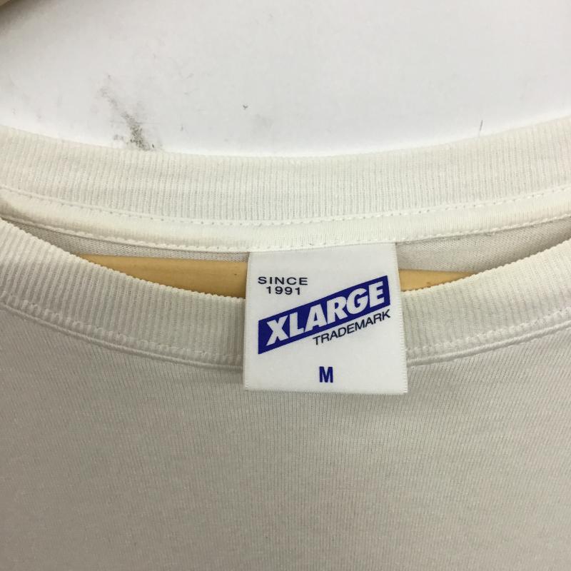 エクストララージ XLARGE Tシャツ 長袖 長袖カットソー プリントカットソー クルーネック M ロゴ、文字 X プリント 白 / ホワイト / white メンズ USED 古着 中古 10160708