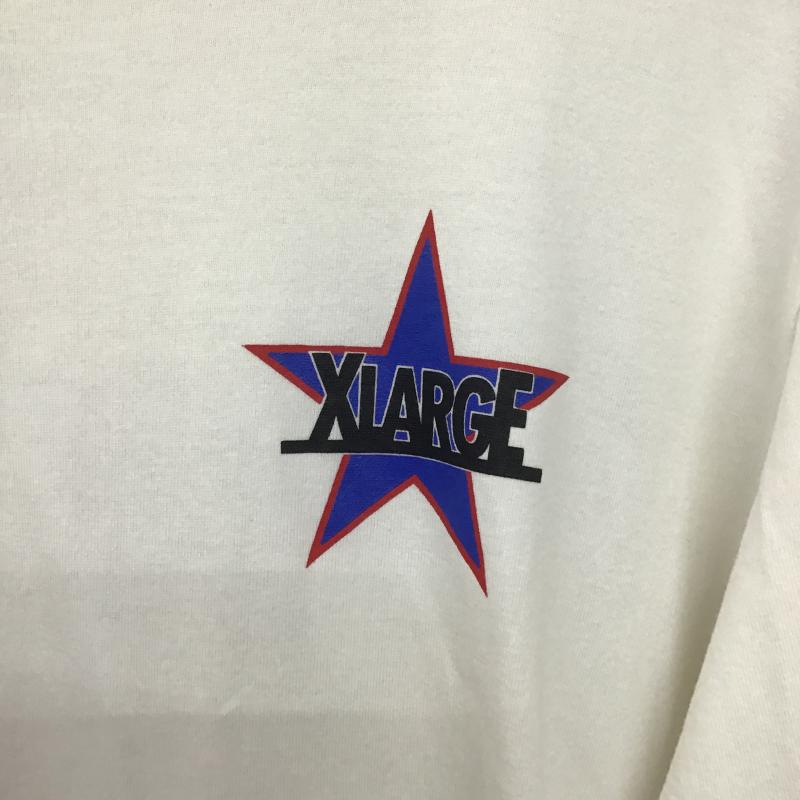 エクストララージ XLARGE Tシャツ 長袖 長袖カットソー プリントカットソー クルーネック M ロゴ、文字 X プリント 白 / ホワイト / white メンズ USED 古着 中古 10160708