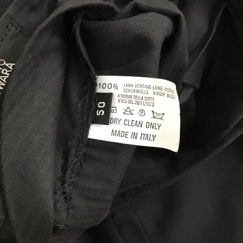 ジュリアーノフジワラ GIULIANO FIJIWARA パンツ スラックス スラックスパンツ ワイドパンツ センタータックパンツ 無地 黒 / ブラック / black メンズ USED 古着 中古 10160717