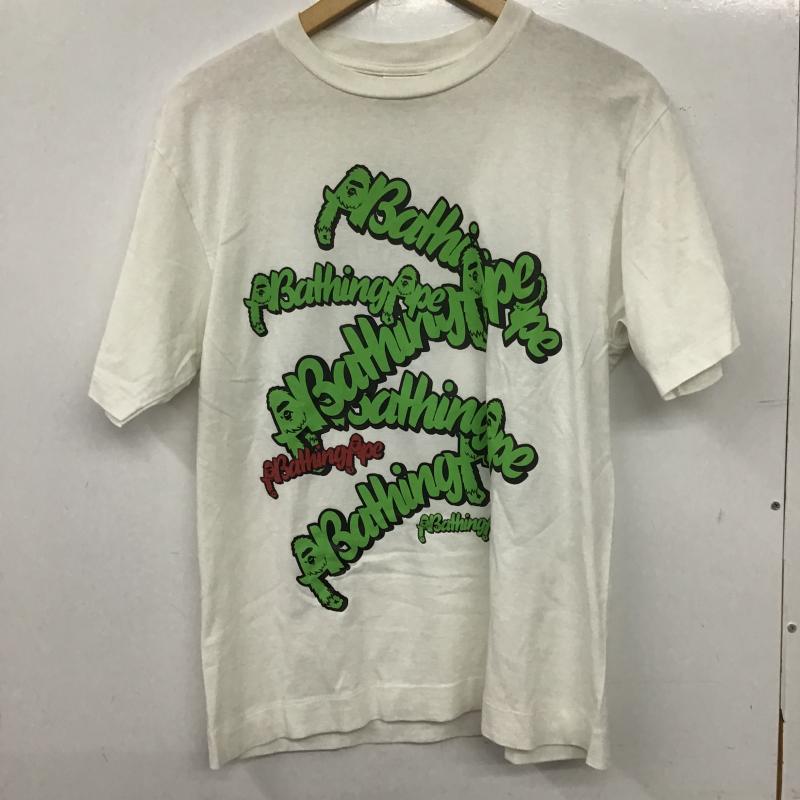 ベイプ BAPE Tシャツ 半袖 半袖カットソー プリントTシャツ クルーネックカットソー M プリント 白 / ホワイト / white メンズ USED 古着 中古 10160720