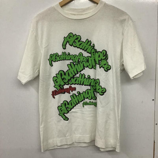 ベイプ BAPE Tシャツ 半袖 半袖カットソー プリントTシャツ クルーネックカットソー M プリント 白 / ホワイト / white メンズ USED 古着 中古 10160720
