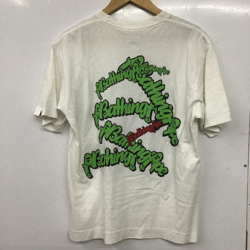 ベイプ BAPE Tシャツ 半袖 半袖カットソー プリントTシャツ クルーネックカットソー M プリント 白 / ホワイト / white メンズ USED 古着 中古 10160720