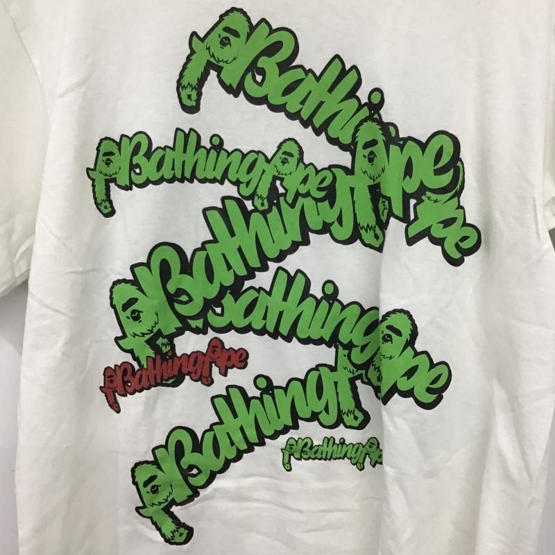 ベイプ BAPE Tシャツ 半袖 半袖カットソー プリントTシャツ クルーネックカットソー M プリント 白 / ホワイト / white メンズ USED 古着 中古 10160720