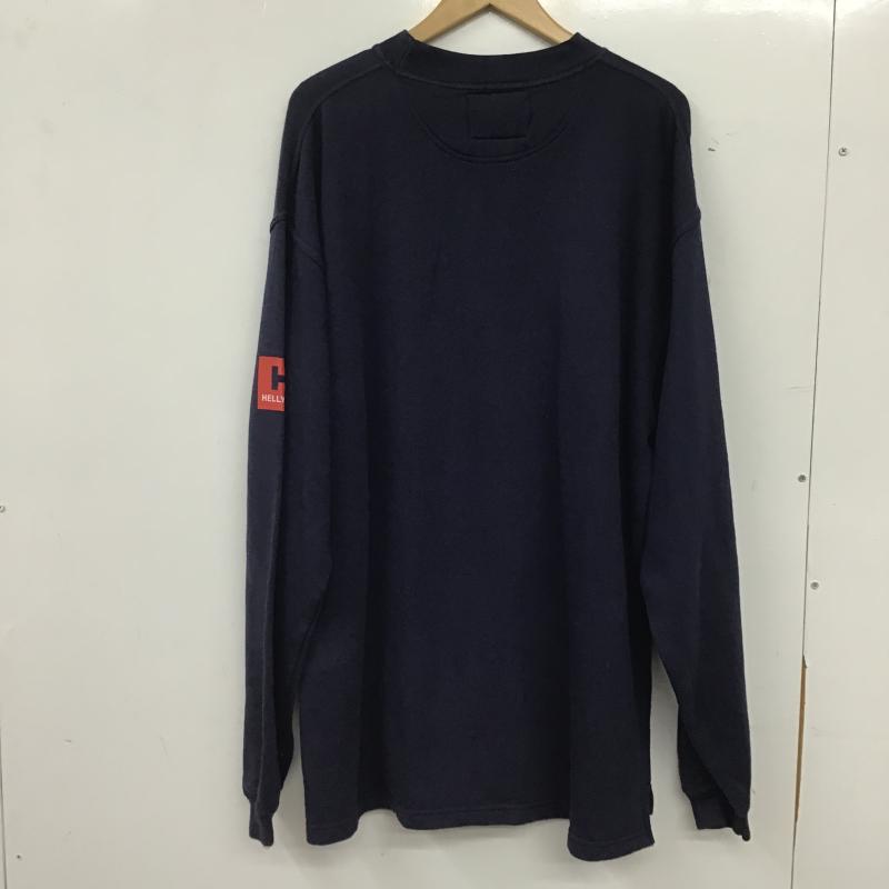 ヘリーハンセン HELLY HANSEN トレーナー 長袖 長袖トレーナー スウェット クルーネック プルオーバー L プリント 紺 / ネイビー / navy メンズ USED 古着 中古 10160722