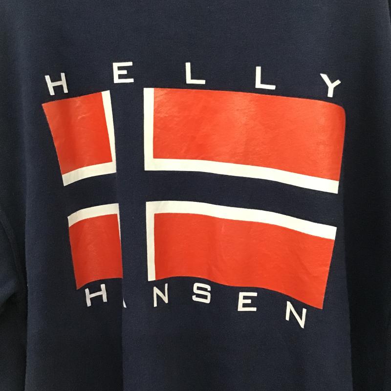 ヘリーハンセン HELLY HANSEN トレーナー 長袖 長袖トレーナー スウェット クルーネック プルオーバー L プリント 紺 / ネイビー / navy メンズ USED 古着 中古 10160722
