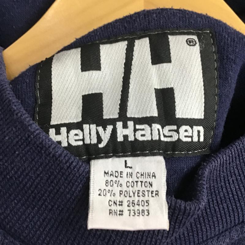 ヘリーハンセン HELLY HANSEN トレーナー 長袖 長袖トレーナー スウェット クルーネック プルオーバー L プリント 紺 / ネイビー / navy メンズ USED 古着 中古 10160722