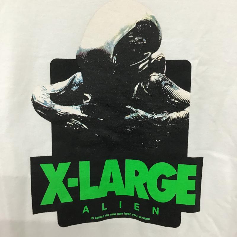 エクストララージ XLARGE Tシャツ 半袖 半袖カットソー プリントTシャツ クルーネックカットソー M ロゴ、文字 白 / ホワイト / white メンズ USED 古着 中古 10160724