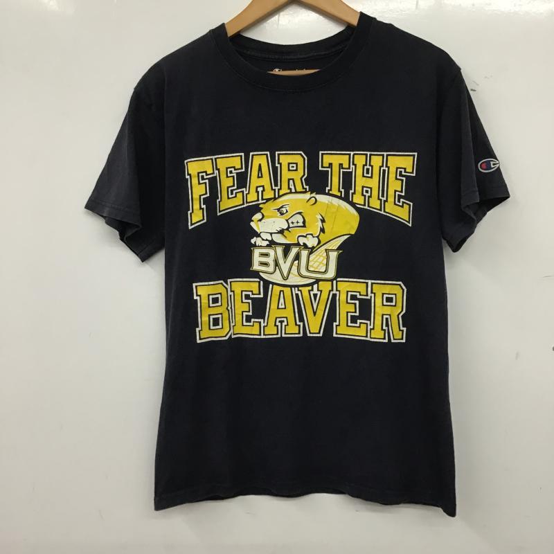 チャンピオン Champion Tシャツ 半袖 半袖カットソー プリントTシャツ クルーネックカットソー S プリント 紺 / ネイビー / navy メンズ USED 古着 中古 10160725