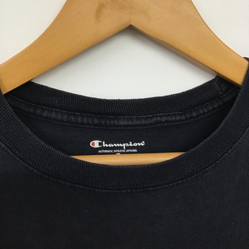 チャンピオン Champion Tシャツ 半袖 半袖カットソー プリントTシャツ クルーネックカットソー S プリント 紺 / ネイビー / navy メンズ USED 古着 中古 10160725