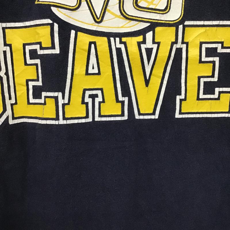 チャンピオン Champion Tシャツ 半袖 半袖カットソー プリントTシャツ クルーネックカットソー S プリント 紺 / ネイビー / navy メンズ USED 古着 中古 10160725