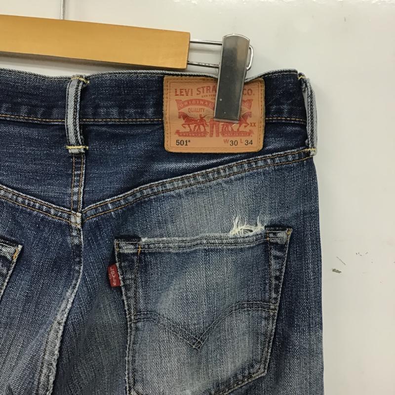 リーバイストラウスアンドコー Levi Strauss & co. パンツ デニム、ジーンズ デニムパンツ スリムパンツ カジュアルパンツ 30インチ ダメージ加工 インディゴ / インディゴ / Indigo メンズ USED 古着 中古 10160727