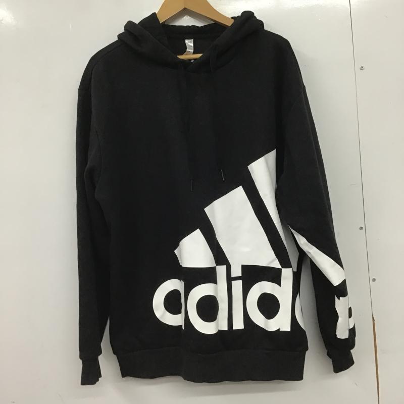 アディダス adidas パーカー 長袖 長袖パーカー プルオーバーパーカー スウェット XXL ロゴ、文字 黒 / ブラック / black メンズ USED 古着 中古 10160728