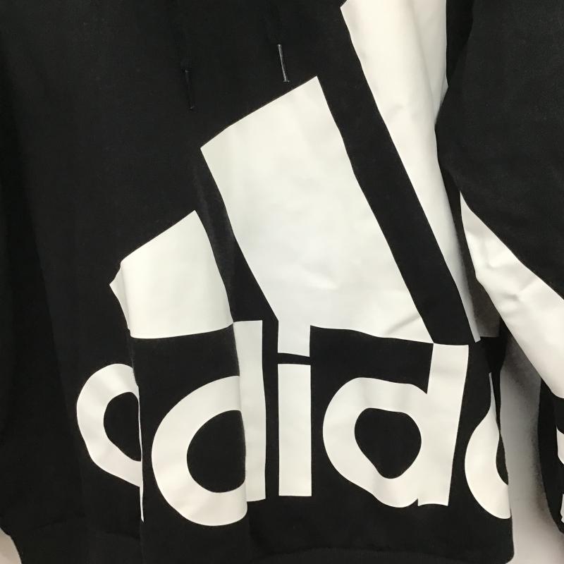 アディダス adidas パーカー 長袖 長袖パーカー プルオーバーパーカー スウェット XXL ロゴ、文字 黒 / ブラック / black メンズ USED 古着 中古 10160728