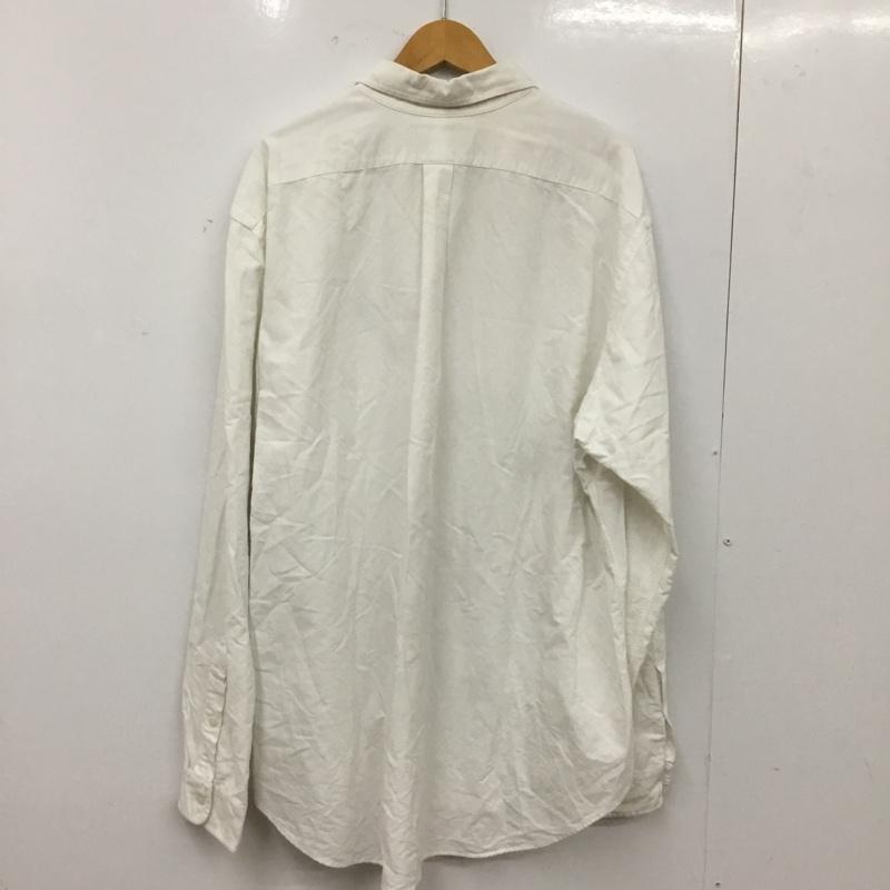 ラルフローレン RALPHLAUREN シャツ、ブラウス 長袖 長袖シャツ カラーシャツ ボタンダウンシャツ XXL ロゴ、文字 白 / ホワイト / white メンズ USED 古着 中古 10160737
