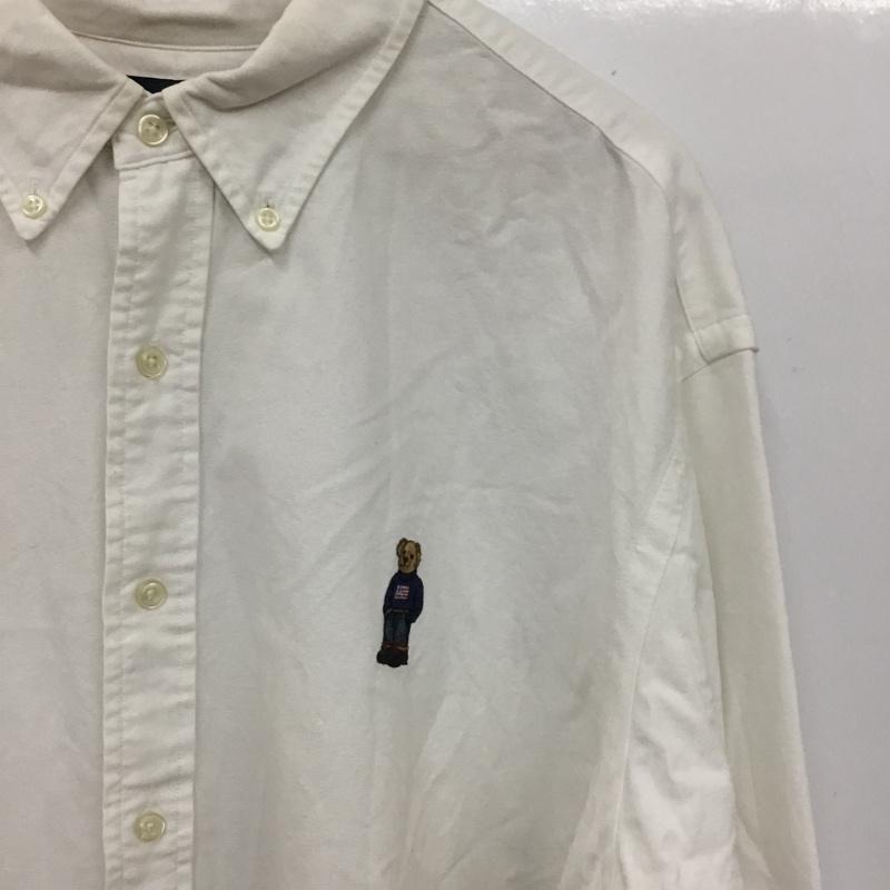 ラルフローレン RALPHLAUREN シャツ、ブラウス 長袖 長袖シャツ カラーシャツ ボタンダウンシャツ XXL ロゴ、文字 白 / ホワイト / white メンズ USED 古着 中古 10160737