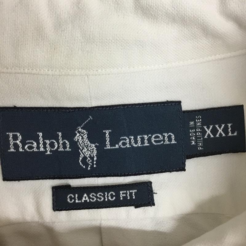 ラルフローレン RALPHLAUREN シャツ、ブラウス 長袖 長袖シャツ カラーシャツ ボタンダウンシャツ XXL ロゴ、文字 白 / ホワイト / white メンズ USED 古着 中古 10160737