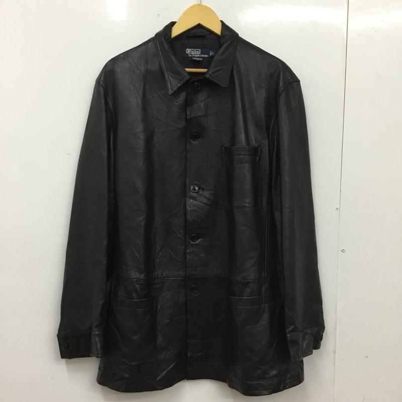 ポロバイラルフローレン Polo by RALPH LAUREN ジャケット、上着 ジャンパー、ブルゾン レザージャケット フロントボタン アウター L 無地 黒 / ブラック / black メンズ USED 古着 中古 10160740