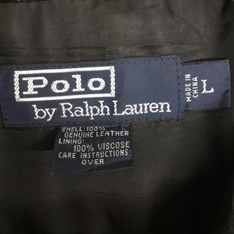 ポロバイラルフローレン Polo by RALPH LAUREN ジャケット、上着 ジャンパー、ブルゾン レザージャケット フロントボタン アウター L 無地 黒 / ブラック / black メンズ USED 古着 中古 10160740