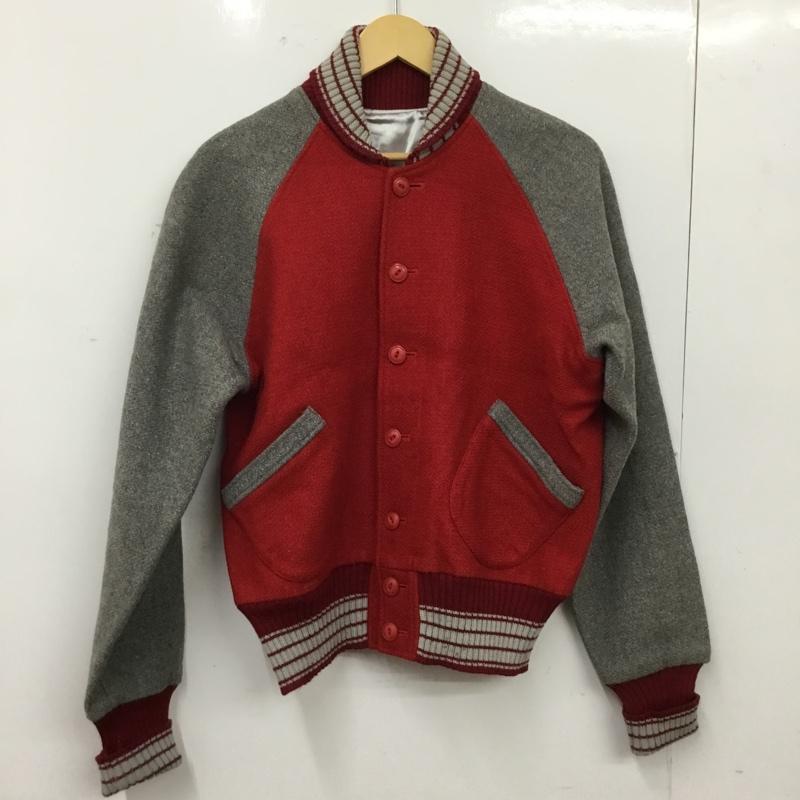 古着 USED ジャケット、上着 ジャンパー、ブルゾン カジュアルジャケット フロントボタン アウター 無地 灰 / グレー / gray X 赤 / レッド / red メンズ USED 古着 中古 10160748