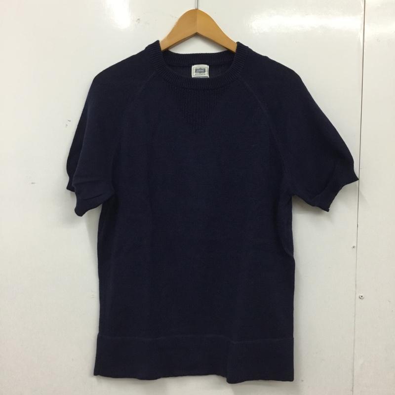 ドゥニーム Denime カットソー 半袖 半袖ニットカットソー クルーネック セーター M 無地 紺 / ネイビー / navy メンズ USED 古着 中古 10160752
