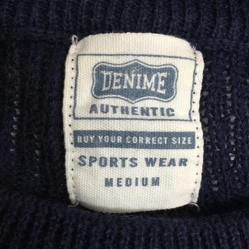 ドゥニーム Denime カットソー 半袖 半袖ニットカットソー クルーネック セーター M 無地 紺 / ネイビー / navy メンズ USED 古着 中古 10160752