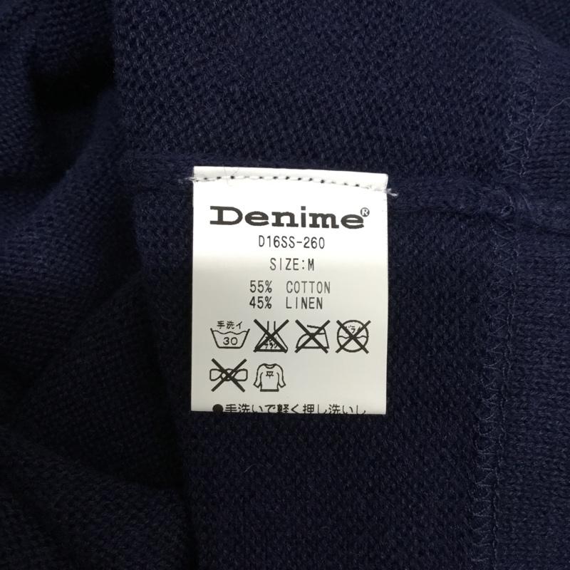 ドゥニーム Denime カットソー 半袖 半袖ニットカットソー クルーネック セーター M 無地 紺 / ネイビー / navy メンズ USED 古着 中古 10160752
